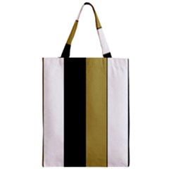 Black Brown Gold White Stripes Elegant Festive Stripe Pattern Zipper Classic Tote Bag by yoursparklingshop