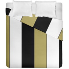 Black Brown Gold White Stripes Elegant Festive Stripe Pattern Duvet Cover Double Side (california King Size) by yoursparklingshop