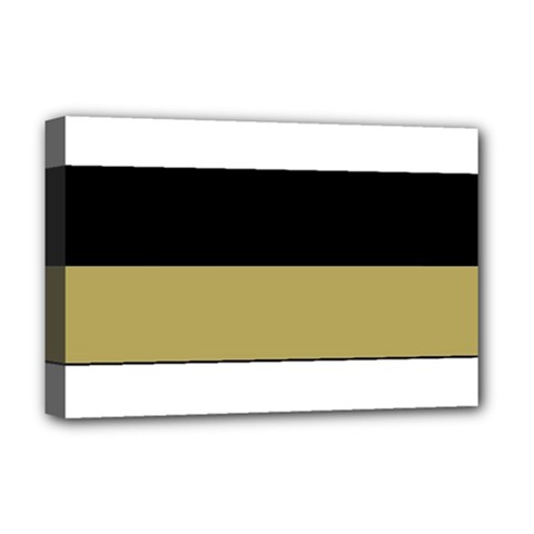Black Brown Gold White Horizontal Stripes Elegant 8000 Sv Festive Stripe Deluxe Canvas 18  X 12   by yoursparklingshop