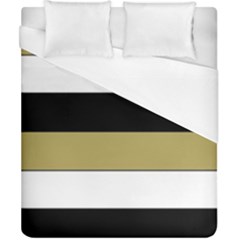 Black Brown Gold White Horizontal Stripes Elegant 8000 Sv Festive Stripe Duvet Cover (california King Size) by yoursparklingshop