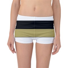 Black Brown Gold White Horizontal Stripes Elegant 8000 Sv Festive Stripe Reversible Bikini Bottoms by yoursparklingshop