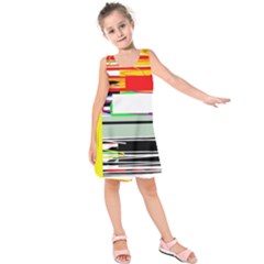Lines And Squares  Kids  Sleeveless Dress by Valentinaart