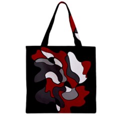 Creative Spot - Red Zipper Grocery Tote Bag by Valentinaart