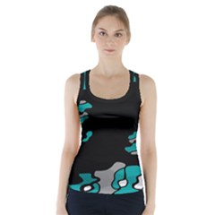 Cyan Creativity Racer Back Sports Top by Valentinaart