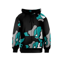 Cyan Creativity 2 Kids  Zipper Hoodie by Valentinaart