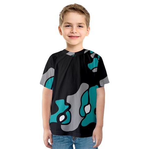 Cyan Creativity 2 Kids  Sport Mesh Tee by Valentinaart