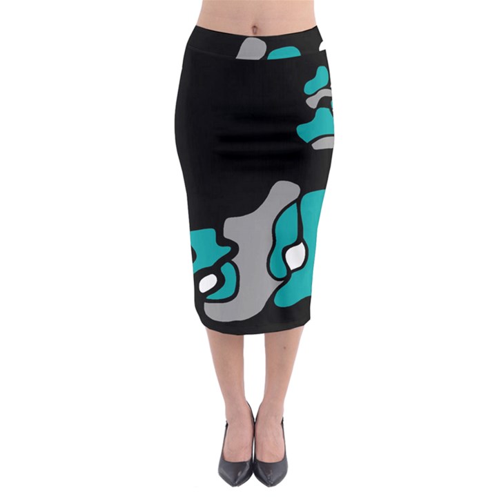 Cyan creativity 2 Midi Pencil Skirt