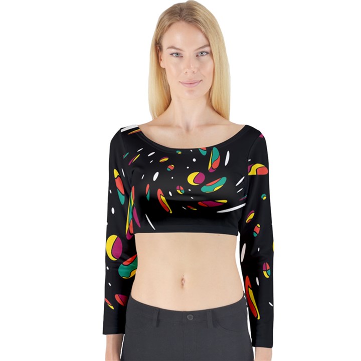 Colorful twist Long Sleeve Crop Top