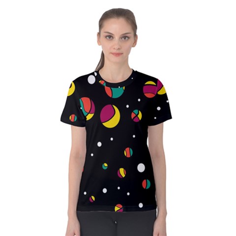 Colorful Dots Women s Cotton Tee by Valentinaart