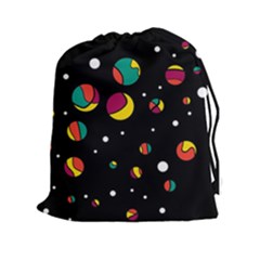 Colorful Dots Drawstring Pouches (xxl) by Valentinaart