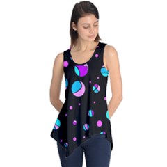 Blue And Purple Dots Sleeveless Tunic by Valentinaart