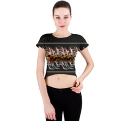 Colorful Barbwire  Crew Neck Crop Top by Valentinaart