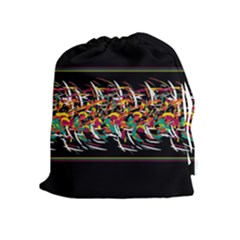 Colorful Barbwire  Drawstring Pouches (extra Large) by Valentinaart