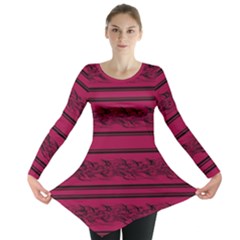 Red barbwire pattern Long Sleeve Tunic 