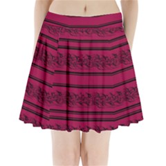 Red barbwire pattern Pleated Mini Skirt