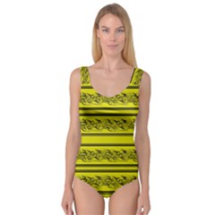 Yellow Barbwire Princess Tank Leotard 