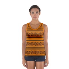 Orange Barbwire Pattern Women s Sport Tank Top  by Valentinaart