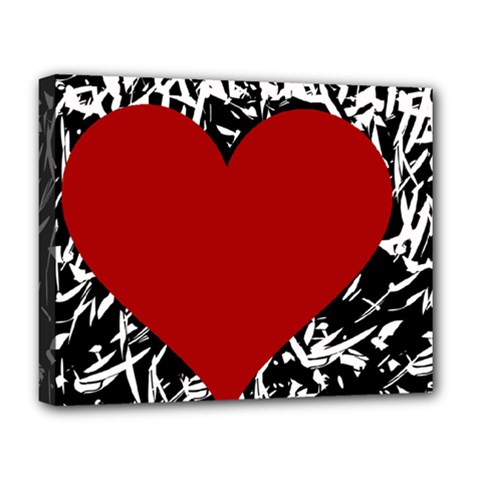 Red Valentine Deluxe Canvas 20  X 16   by Valentinaart