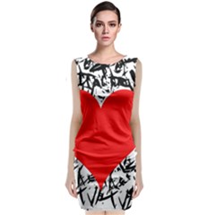 Red Valentine 2 Sleeveless Velvet Midi Dress by Valentinaart