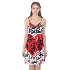 Red Hart - Graffiti Style Camis Nightgown by Valentinaart