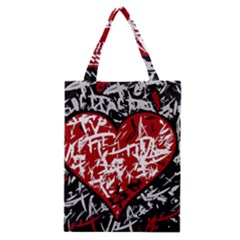 Red Graffiti Style Hart  Classic Tote Bag by Valentinaart
