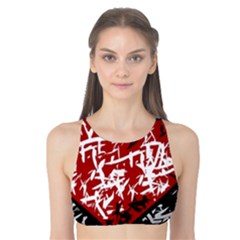 Red Graffiti Style Hart  Tank Bikini Top by Valentinaart