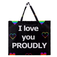 Proudly Love Zipper Large Tote Bag by Valentinaart