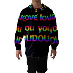 I Love You Proudly Hooded Wind Breaker (kids) by Valentinaart