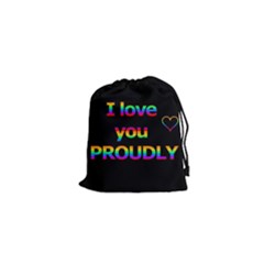 I Love You Proudly Drawstring Pouches (xs)  by Valentinaart