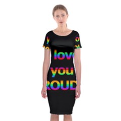 I Love You Proudly Classic Short Sleeve Midi Dress by Valentinaart