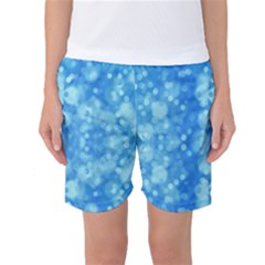 Light Circles, Dark And Light Blue Color Women s Basketball Shorts by picsaspassion