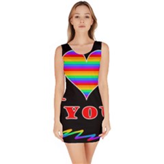 I Love You Sleeveless Bodycon Dress by Valentinaart