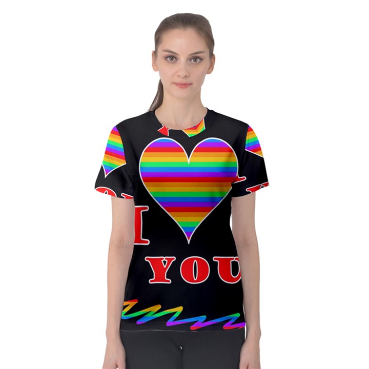 I love you Women s Sport Mesh Tee