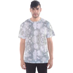 Light Circles, Blue Gray White Colors Men s Sport Mesh Tee