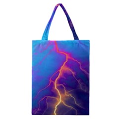 Lightning Colors, Blue Sky, Pink Orange Yellow Classic Tote Bag by picsaspassion