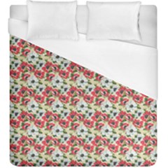 Gorgeous Red Flower Pattern Duvet Cover (king Size) by Brittlevirginclothing