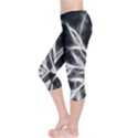 Snowflake in feather look, black and white Capri Leggings  View3