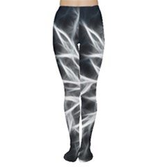 Snowflake In Feather Look, Black And White Women s Tights