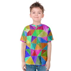 Triangles, colorful watercolor art  painting Kids  Cotton Tee