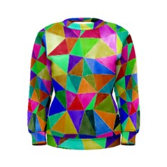 Triangles, colorful watercolor art  painting Women s Sweatshirt