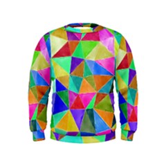 Triangles, colorful watercolor art  painting Kids  Sweatshirt