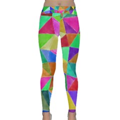 Triangles, colorful watercolor art  painting Classic Yoga Leggings