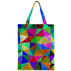Triangles, colorful watercolor art  painting Zipper Classic Tote Bag