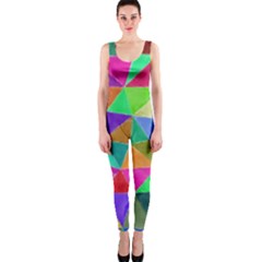 Triangles, colorful watercolor art  painting OnePiece Catsuit