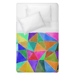 Triangles, colorful watercolor art  painting Duvet Cover (Single Size)