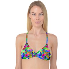 Triangles, colorful watercolor art  painting Reversible Tri Bikini Top