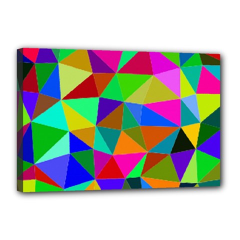 Colorful Triangles, oil painting art Canvas 18  x 12 