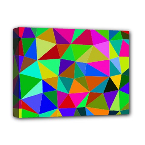 Colorful Triangles, oil painting art Deluxe Canvas 16  x 12  