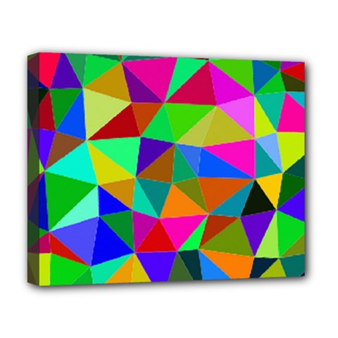 Colorful Triangles, oil painting art Deluxe Canvas 20  x 16  