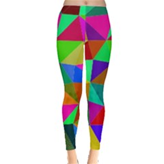 Colorful Triangles, oil painting art Leggings 